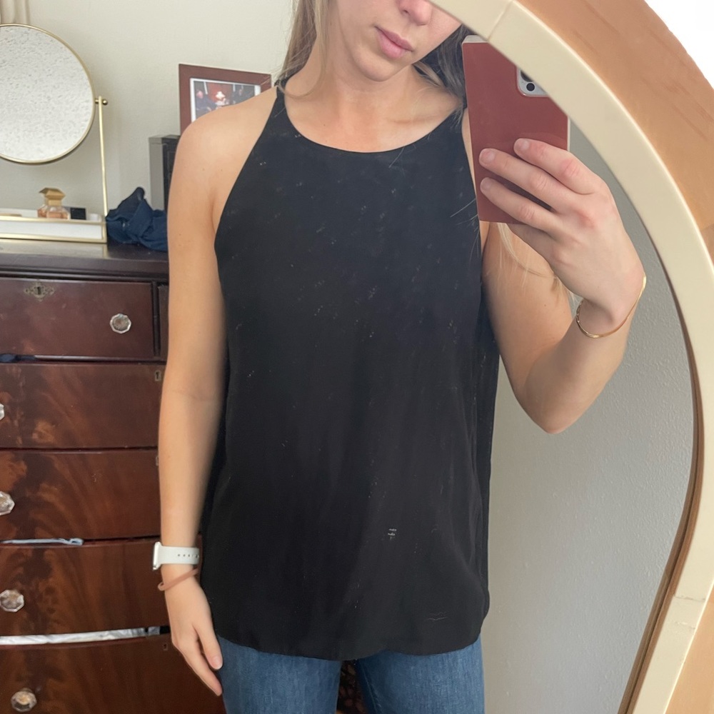 Banana republic black polyester top